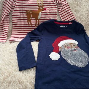 Boden Kids Long Sleeve Tees - Navy and Red Stripes